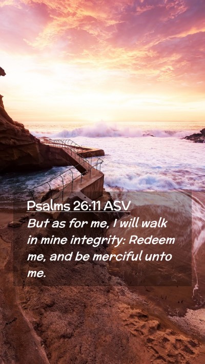 Picture 02 - Psalms 26:11 ASV Mobile Phone Wallpaper - But as for me, I will walk in mine integrity: - Mobile Bible Verse Wallpaper
