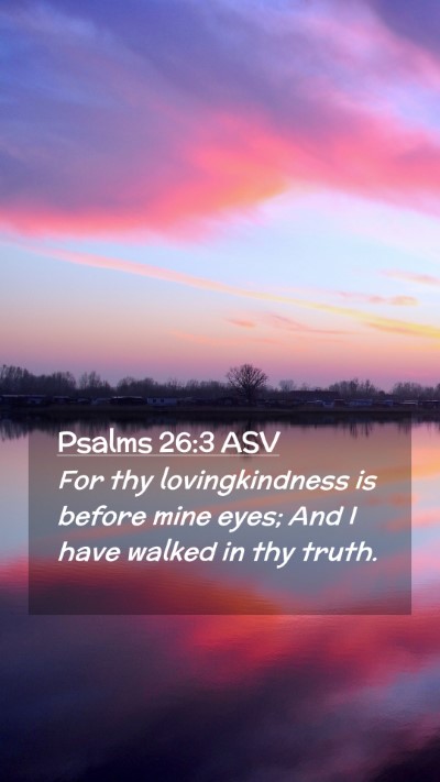 Picture 02 - Psalms 26:3 ASV Mobile Phone Wallpaper - For thy lovingkindness is before mine eyes; And I - Mobile Bible Verse Wallpaper