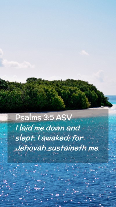 Picture 02 - Psalms 3:5 ASV Mobile Phone Wallpaper - I laid me down and slept; I awaked; for Jehovah - Mobile Bible Verse Wallpaper