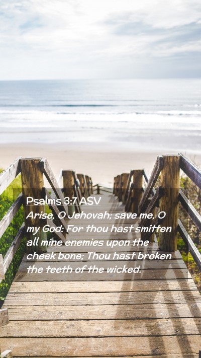 Picture 02 - Psalms 3:7 ASV Mobile Phone Wallpaper - Arise, O Jehovah; save me, O my God: For thou - Mobile Bible Verse Wallpaper