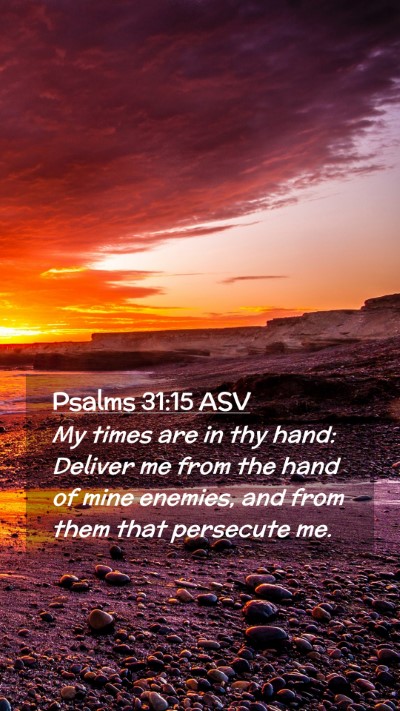 Picture 02 - Psalms 31:15 ASV Mobile Phone Wallpaper - My times are in thy hand: Deliver me from the - Mobile Bible Verse Wallpaper