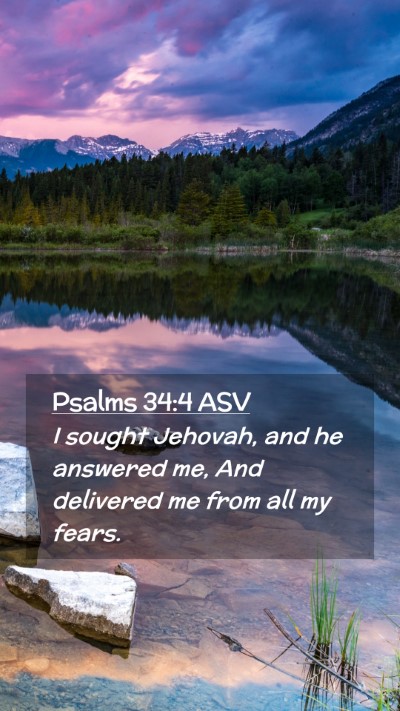 Picture 02 - Psalms 34:4 ASV Mobile Phone Wallpaper - I sought Jehovah, and he answered me, And - Mobile Bible Verse Wallpaper