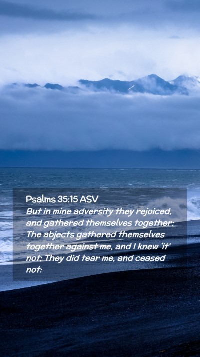 Picture 02 - Psalms 35:15 ASV Mobile Phone Wallpaper - But in mine adversity they rejoiced, and gathered - Mobile Bible Verse Wallpaper