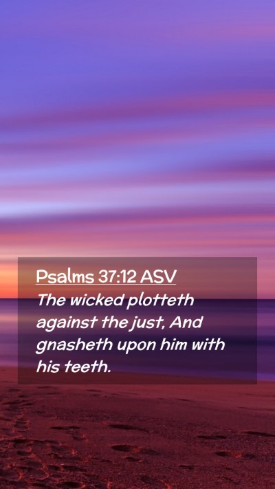 Picture 02 - Psalms 37:12 ASV Mobile Phone Wallpaper - The wicked plotteth against the just, And - Mobile Bible Verse Wallpaper