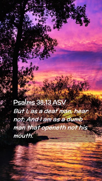 Picture 02 - Psalms 38:13 ASV Mobile Phone Wallpaper - But I, as a deaf man, hear not; And I am as a - Mobile Bible Verse Wallpaper