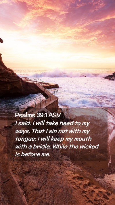 Picture 02 - Psalms 39:1 ASV Mobile Phone Wallpaper - I said, I will take heed to my ways, That I sin - Mobile Bible Verse Wallpaper