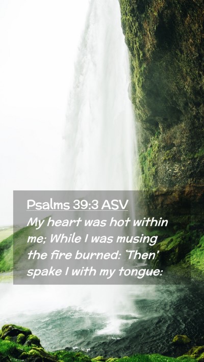 Picture 02 - Psalms 39:3 ASV Mobile Phone Wallpaper - My heart was hot within me; While I was musing - Mobile Bible Verse Wallpaper