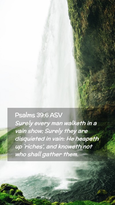 Picture 02 - Psalms 39:6 ASV Mobile Phone Wallpaper - Surely every man walketh in a vain show; Surely - Mobile Bible Verse Wallpaper