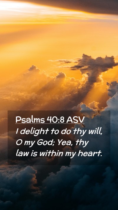 Picture 02 - Psalms 40:8 ASV Mobile Phone Wallpaper - I delight to do thy will, O my God; Yea, thy law - Mobile Bible Verse Wallpaper