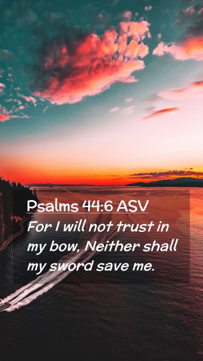 Picture 02 - Psalms 44:6 ASV Mobile Phone Wallpaper - For I will not trust in my bow, Neither shall my - Mobile Bible Verse Wallpaper