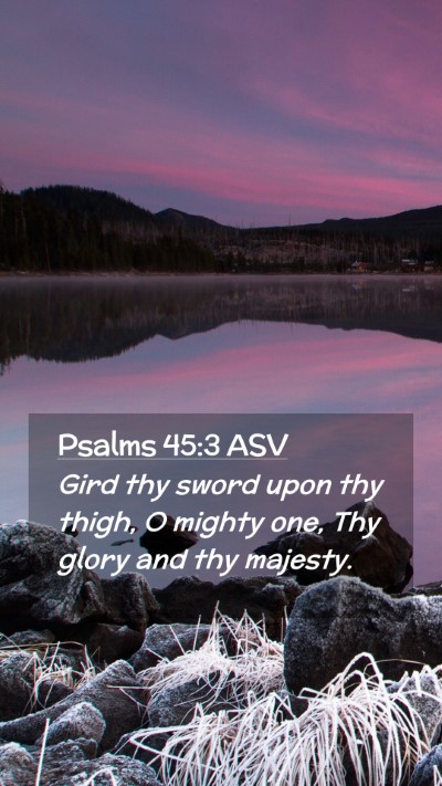 Picture 02 - Psalms 45:3 ASV Mobile Phone Wallpaper - Gird thy sword upon thy thigh, O mighty one, Thy - Mobile Bible Verse Wallpaper