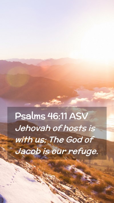 Picture 02 - Psalms 46:11 ASV Mobile Phone Wallpaper - Jehovah of hosts is with us; The God of Jacob is - Mobile Bible Verse Wallpaper