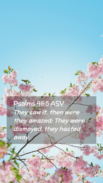 Picture 02 - Psalms 48:5 ASV Mobile Phone Wallpaper - They saw it, then were they amazed; They were - Mobile Bible Verse Wallpaper