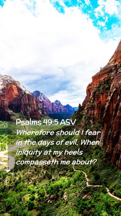 Picture 02 - Psalms 49:5 ASV Mobile Phone Wallpaper - Wherefore should I fear in the days of evil, When - Mobile Bible Verse Wallpaper