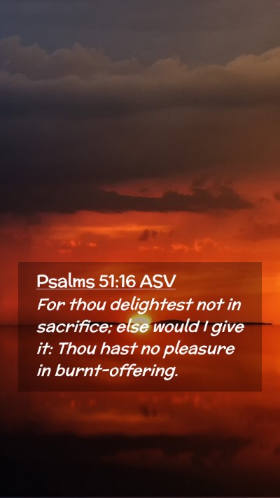 Picture 02 - Psalms 51:16 ASV Mobile Phone Wallpaper - For thou delightest not in sacrifice; else would - Mobile Bible Verse Wallpaper