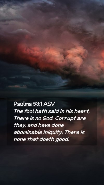 Picture 02 - Psalms 53:1 ASV Mobile Phone Wallpaper - The fool hath said in his heart, There is no God. - Mobile Bible Verse Wallpaper