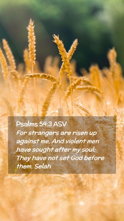 Picture 02 - Psalms 54:3 ASV Mobile Phone Wallpaper - For strangers are risen up against me, And - Mobile Bible Verse Wallpaper