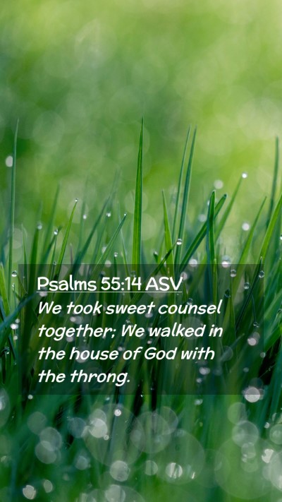 Picture 02 - Psalms 55:14 ASV Mobile Phone Wallpaper - We took sweet counsel together; We walked in the - Mobile Bible Verse Wallpaper