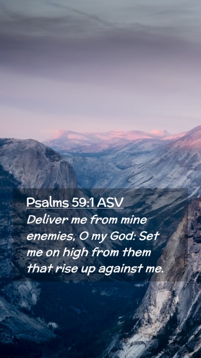 Picture 02 - Psalms 59:1 ASV Mobile Phone Wallpaper - Deliver me from mine enemies, O my God: Set me on - Mobile Bible Verse Wallpaper