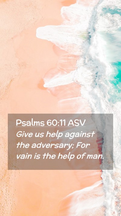 Picture 02 - Psalms 60:11 ASV Mobile Phone Wallpaper - Give us help against the adversary; For vain is - Mobile Bible Verse Wallpaper