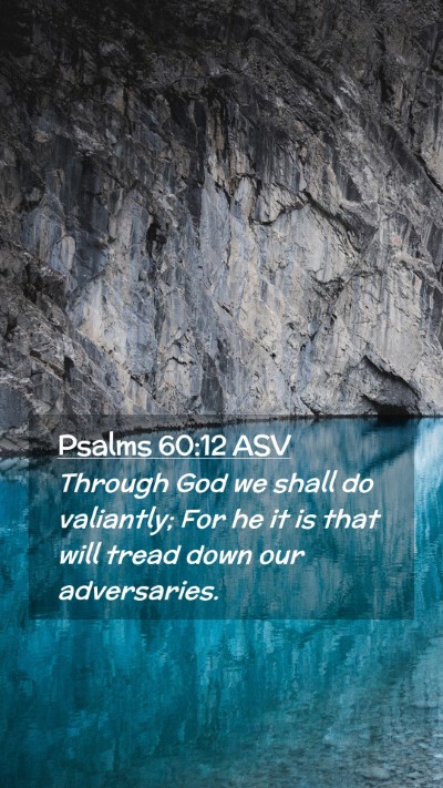 Picture 02 - Psalms 60:12 ASV Mobile Phone Wallpaper - Through God we shall do valiantly; For he it is - Mobile Bible Verse Wallpaper