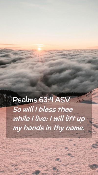 Picture 02 - Psalms 63:4 ASV Mobile Phone Wallpaper - So will I bless thee while I live: I will lift up - Mobile Bible Verse Wallpaper