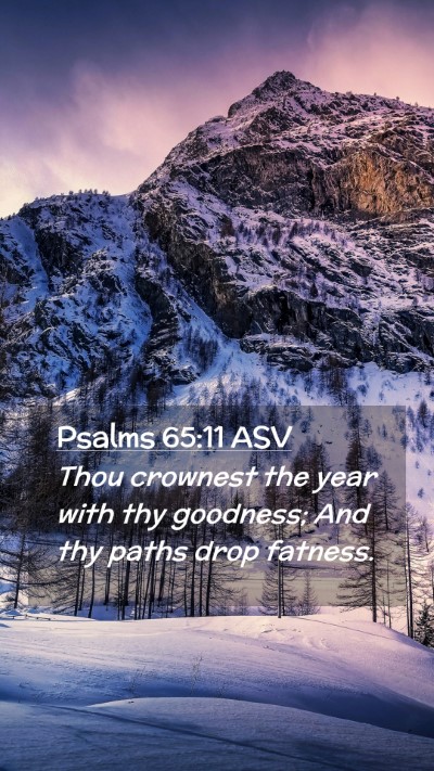 Picture 02 - Psalms 65:11 ASV Mobile Phone Wallpaper - Thou crownest the year with thy goodness; And thy - Mobile Bible Verse Wallpaper