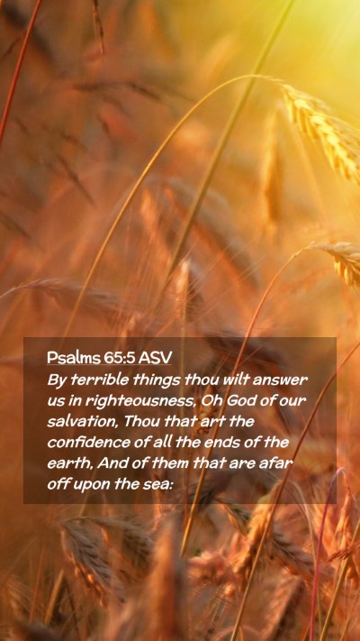 Picture 02 - Psalms 65:5 ASV Mobile Phone Wallpaper - By terrible things thou wilt answer us in - Mobile Bible Verse Wallpaper