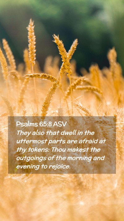 Picture 02 - Psalms 65:8 ASV Mobile Phone Wallpaper - They also that dwell in the uttermost parts are - Mobile Bible Verse Wallpaper