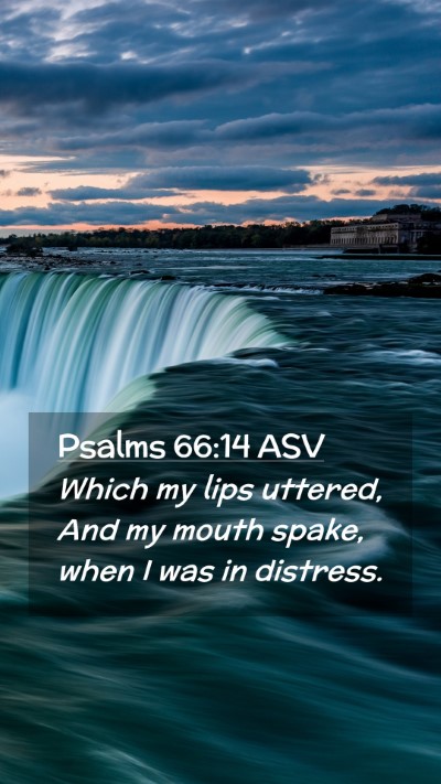 Picture 02 - Psalms 66:14 ASV Mobile Phone Wallpaper - Which my lips uttered, And my mouth spake, when I - Mobile Bible Verse Wallpaper