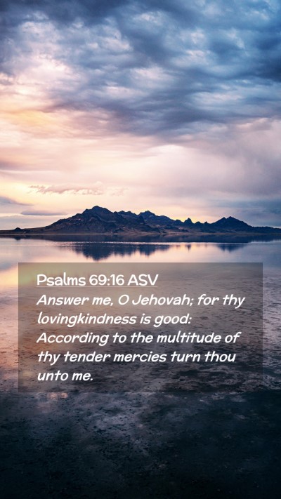 Picture 02 - Psalms 69:16 ASV Mobile Phone Wallpaper - Answer me, O Jehovah; for thy lovingkindness is - Mobile Bible Verse Wallpaper