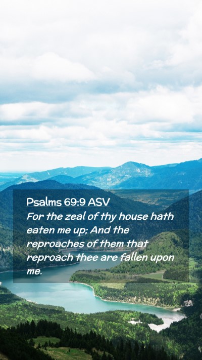 Picture 02 - Psalms 69:9 ASV Mobile Phone Wallpaper - For the zeal of thy house hath eaten me up; And - Mobile Bible Verse Wallpaper