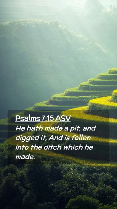 Picture 02 - Psalms 7:15 ASV Mobile Phone Wallpaper - He hath made a pit, and digged it, And is fallen - Mobile Bible Verse Wallpaper
