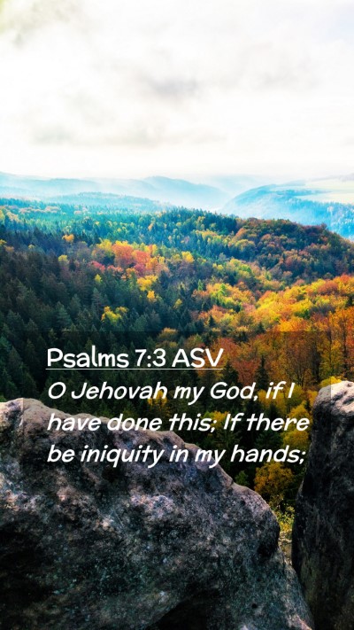 Picture 02 - Psalms 7:3 ASV Mobile Phone Wallpaper - O Jehovah my God, if I have done this; If there - Mobile Bible Verse Wallpaper