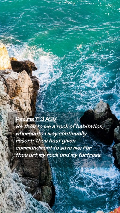 Picture 02 - Psalms 71:3 ASV Mobile Phone Wallpaper - Be thou to me a rock of habitation, whereunto I - Mobile Bible Verse Wallpaper