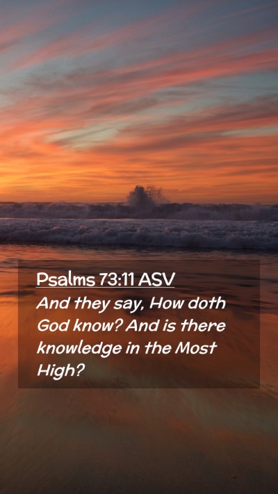 Picture 02 - Psalms 73:11 ASV Mobile Phone Wallpaper - And they say, How doth God know? And is there - Mobile Bible Verse Wallpaper