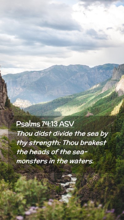 Picture 02 - Psalms 74:13 ASV Mobile Phone Wallpaper - Thou didst divide the sea by thy strength: Thou - Mobile Bible Verse Wallpaper
