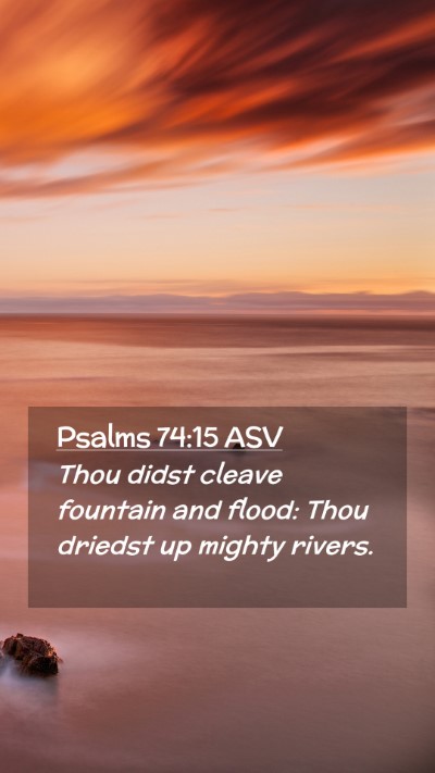 Picture 02 - Psalms 74:15 ASV Mobile Phone Wallpaper - Thou didst cleave fountain and flood: Thou - Mobile Bible Verse Wallpaper