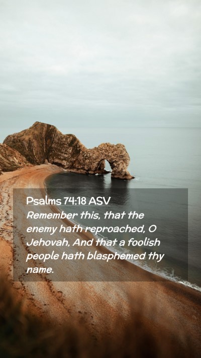 Picture 02 - Psalms 74:18 ASV Mobile Phone Wallpaper - Remember this, that the enemy hath reproached, O - Mobile Bible Verse Wallpaper