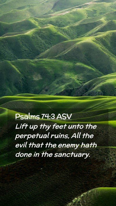 Picture 02 - Psalms 74:3 ASV Mobile Phone Wallpaper - Lift up thy feet unto the perpetual ruins, All - Mobile Bible Verse Wallpaper