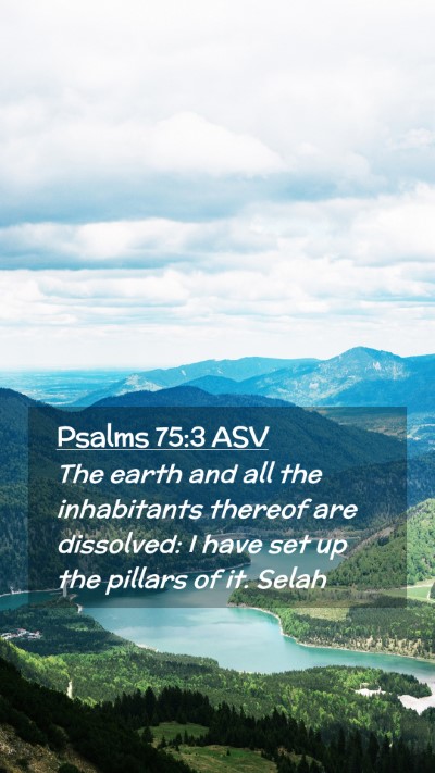 Picture 02 - Psalms 75:3 ASV Mobile Phone Wallpaper - The earth and all the inhabitants thereof are - Mobile Bible Verse Wallpaper