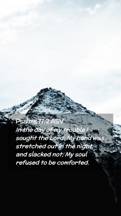 Picture 02 - Psalms 77:2 ASV Mobile Phone Wallpaper - In the day of my trouble I sought the Lord: My - Mobile Bible Verse Wallpaper