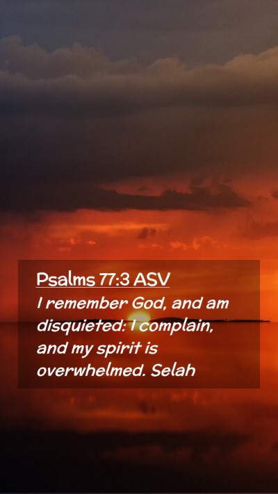 Picture 02 - Psalms 77:3 ASV Mobile Phone Wallpaper - I remember God, and am disquieted: I complain, - Mobile Bible Verse Wallpaper