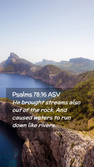 Picture 02 - Psalms 78:16 ASV Mobile Phone Wallpaper - He brought streams also out of the rock, And - Mobile Bible Verse Wallpaper