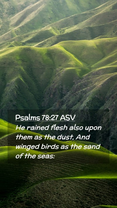 Picture 02 - Psalms 78:27 ASV Mobile Phone Wallpaper - He rained flesh also upon them as the dust, And - Mobile Bible Verse Wallpaper