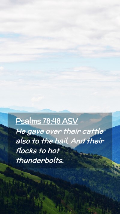 Picture 02 - Psalms 78:48 ASV Mobile Phone Wallpaper - He gave over their cattle also to the hail, And - Mobile Bible Verse Wallpaper
