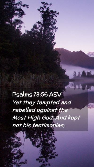 Picture 02 - Psalms 78:56 ASV Mobile Phone Wallpaper - Yet they tempted and rebelled against the Most - Mobile Bible Verse Wallpaper