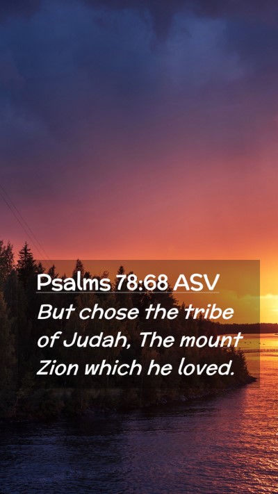 Picture 02 - Psalms 78:68 ASV Mobile Phone Wallpaper - But chose the tribe of Judah, The mount Zion - Mobile Bible Verse Wallpaper