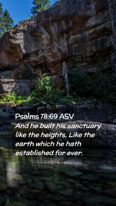 Picture 02 - Psalms 78:69 ASV Mobile Phone Wallpaper - And he built his sanctuary like the heights, Like - Mobile Bible Verse Wallpaper