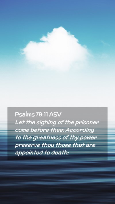 Picture 02 - Psalms 79:11 ASV Mobile Phone Wallpaper - Let the sighing of the prisoner come before thee: - Mobile Bible Verse Wallpaper